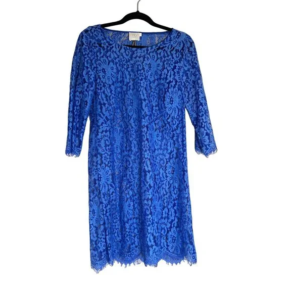 Anthropologie | Dresses | Anthropologie Hd In Paris Blue Lace Shift Dress S  | Poshmark